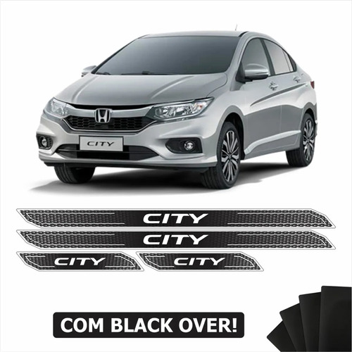 Kit Soleira Diamante Honda City 2015 / 2019 Com Black Over