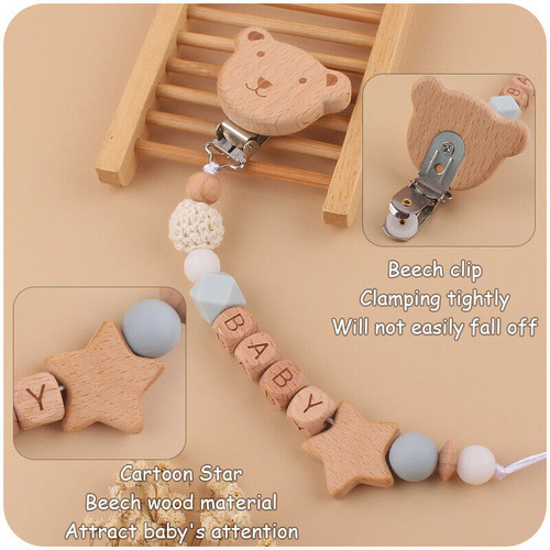 Cadena Para Chupetes Con Nombre Personalizado, Clip Para Chu