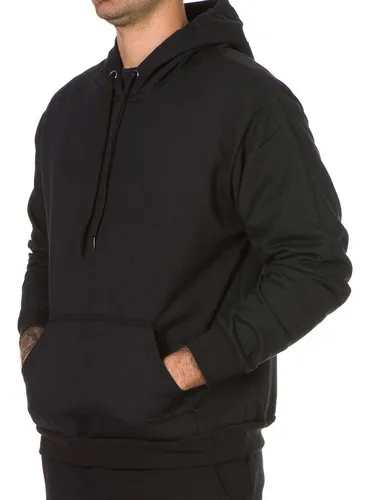 Blusa Moletom Liso Canguru Capuz Bolso Masculino Parcelamento