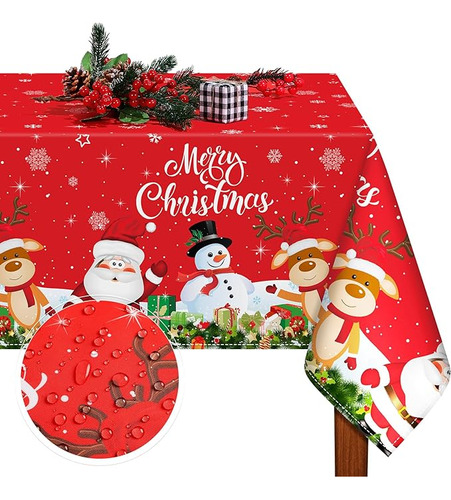 Mantel De Tela De Navidad Para Mesa Rectangular  Lavable  M