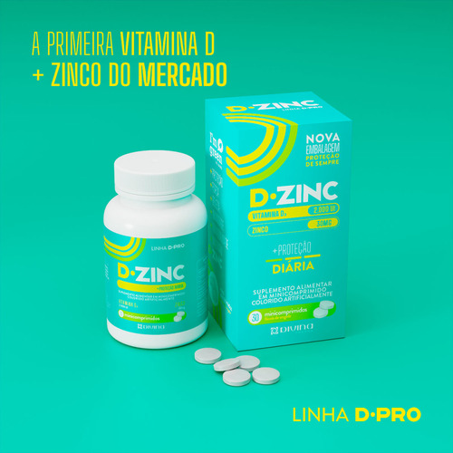 Vitamina D 2.000UI + Zinco 30mg com 30 Unidades - D.Zinc