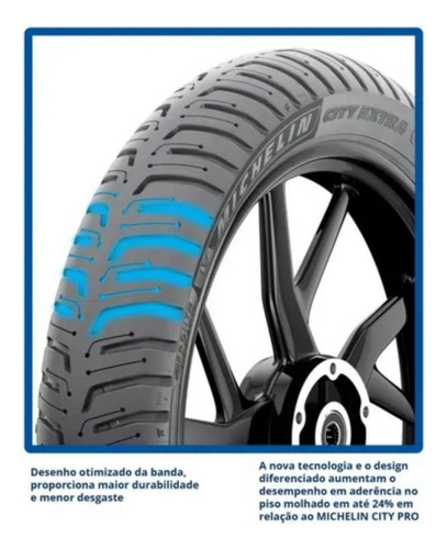 Par Pneu Michelin City Extra 80/100-18 + 100/80-18 S/ Câmara