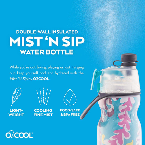 O2cool Arctic Squeeze Insulated Mist 'n Sip Water Bottle