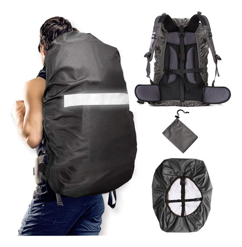 Funda Impermeable Para Mochila, Ajustable (25 A 45 L)