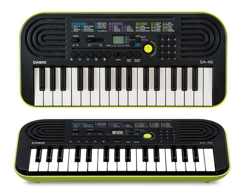 Imagen 6 de 8 de Teclado musical Casio Mini SA-46 32 teclas negro/verde