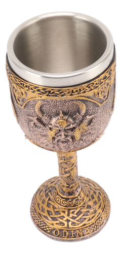 Copa De Vino Retro, Copa Nórdica Vikinga De Resina, Acero In