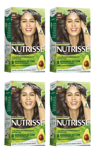 Coloraçao Nutrisse 40 Castanho / Tamarindo - Kit C/ 4un