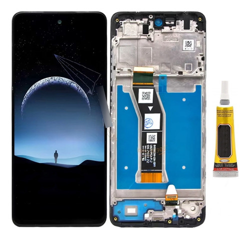 Sjpm Tela Touch Frontal Display Para Moto G04 C/ Aro + Cola