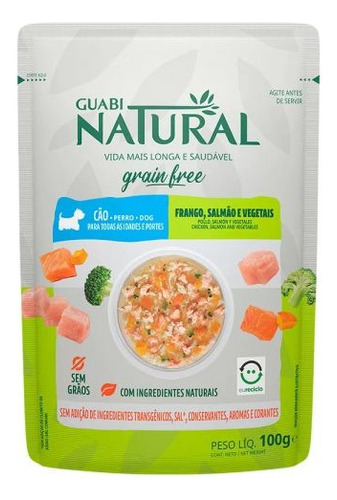 Ração Úmida Guabi Sachê Cachorro Adulto Salmão/frango 10un