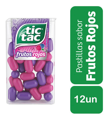 Pack Tic Tac Frutos Rojos Pastillas 12un