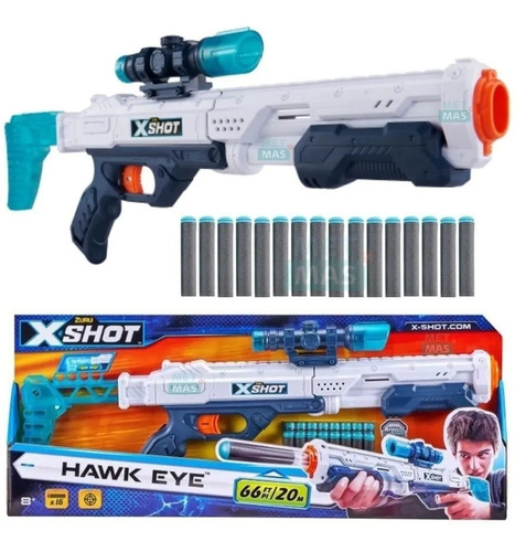 X-shot Excel Pistola Haw Eye Lanza 20mts 12 Dardos Jlt 01186