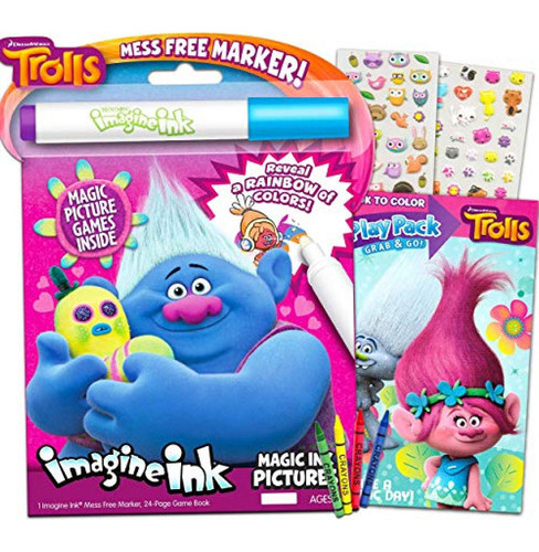 Kits De Cotillon Trolls Coloring And Activity Set Bundle -- 