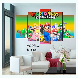 Cuadro Decorativo 5 Piezas Mario And Rabbids Kingdom Battle