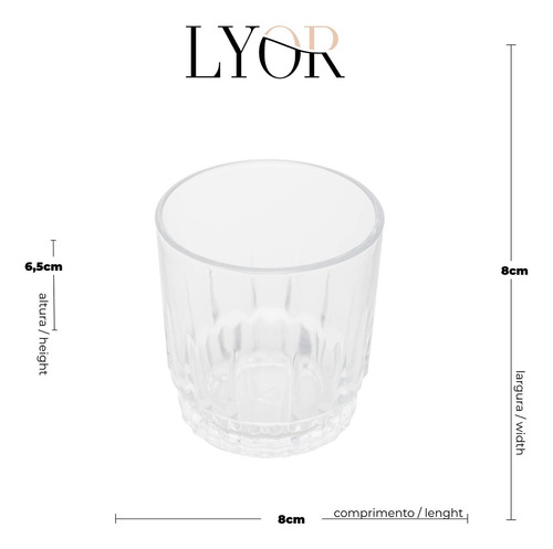 Conjunto 03 Copos Baixos De Vidro Renaissance 320ml Lyor