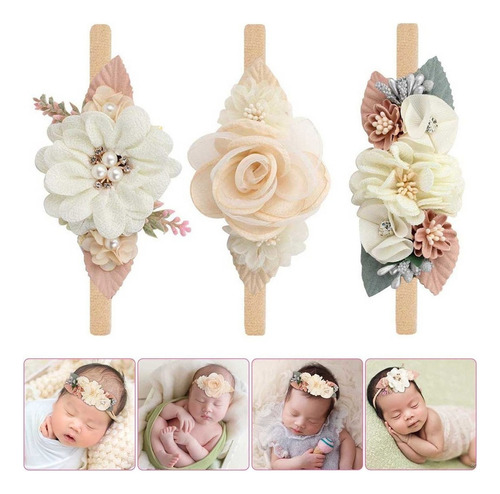 D 3 Diademas De Niña Arcos De Flores For Bebés Recién