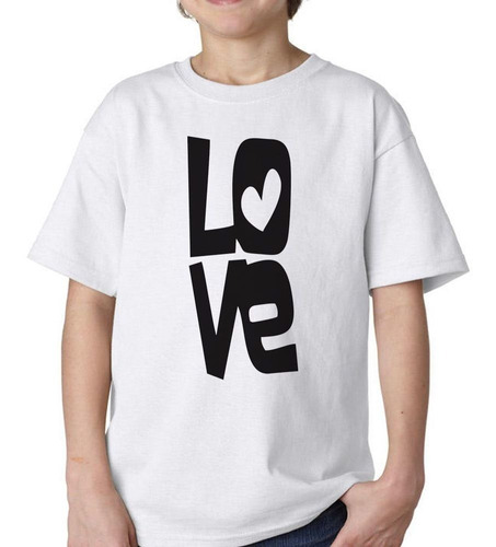 Remera De Niño Letras Love Amor Corazon M2