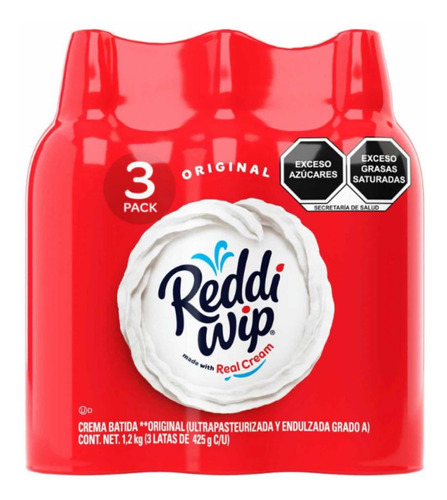 Crema Batida Reddi Wip Original 3 Piezas Con 425 Gr C /u