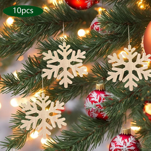 10 Piezas De Rodajas De Madera De Navidad, Recortes De