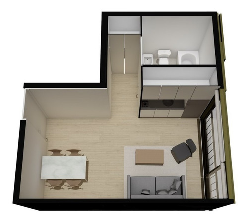 Departamento En Pozo 1 Ambiente C/balcón | Mood Larralde