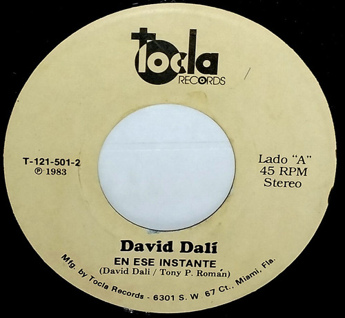 Single 45 David Dalí - En Este Instante, Sígueme La Corrient