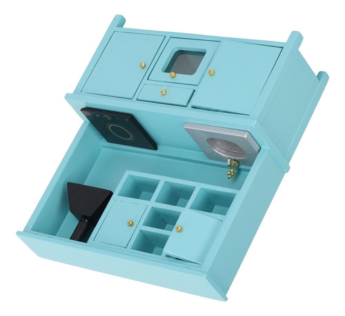 Juego De Juguetes De Cocina 1:12 Mueble De Madera En Miniatu