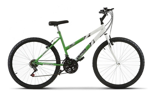 Imagem 1 de 1 de Bicicleta  de passeio feminina Ultra Bikes Bike Aro 26 bicolor 18 marchas freios v-brakes cor verde-kawasaki/branco