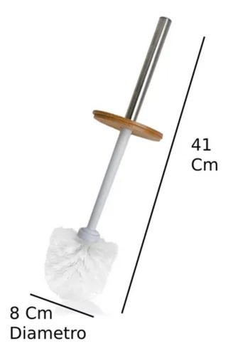 Escobilla Cepillo Baño Bambu Acero Inox Desmontable Inodoro