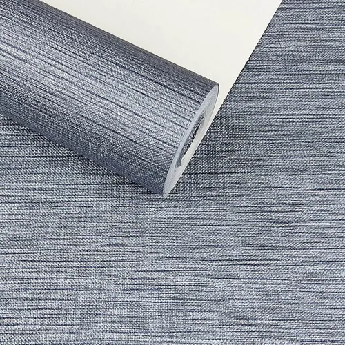 comprar Papel De Parede Rolo Vinílico Texturizado Linho Cinza + Cola