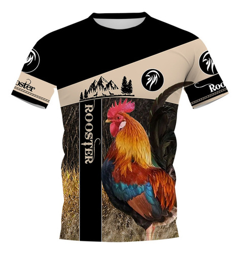 Playera De Gallo De Pastizales De Gráficos 3d