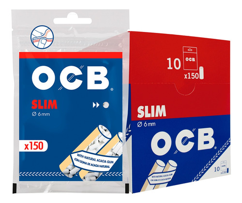 Filtro Slim Engomado Ocb X10 Bolsitas