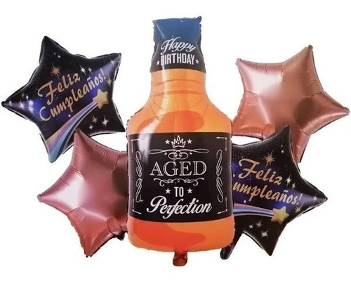 Set Globo-celebremos Botella Feliz Cumpleaños -5 Piezas