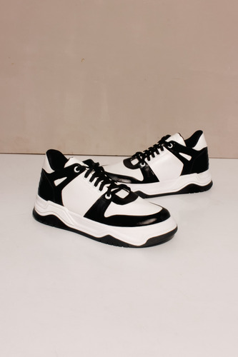 Zapatillas Mujer Plataforma Moda Comoda Cory Negras Araquina