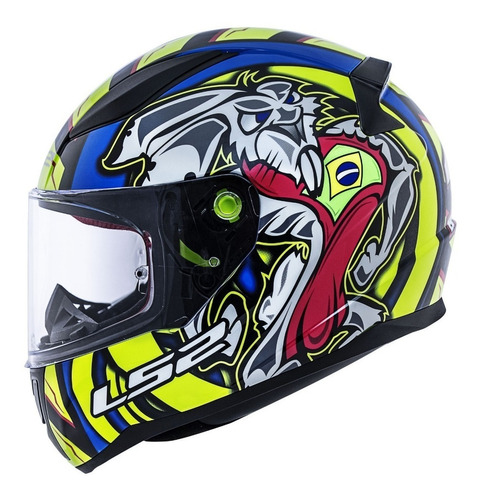 Capacete Moto Ls2 Ff353 Alex Barros Azul + Brinde