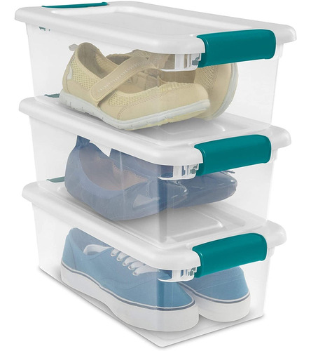 Sterilite Transparente Caja Cierre Tapa 12 Piezas Apilables