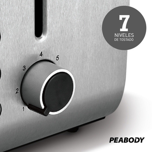 Tostadora Eléctrica De Pan 2 Ranuras Peabody Pe-t8127