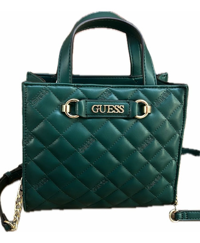Bolsa Crossbody Guess - Estilo Y Comodidad Verde Oscuro Diseño Dorado Verde Oscuro