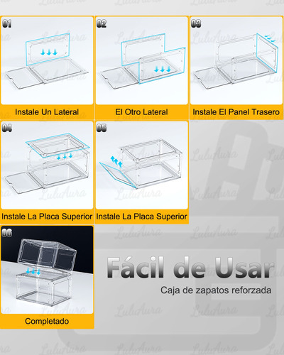 Zapateras Apilables Transparentes 10pz Caja Plástica Zapatos Transparente