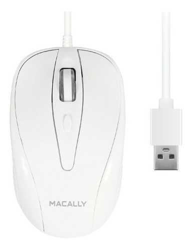 Mouse Macally Usb Con Cable Con 3 Botones Blanco Turbo