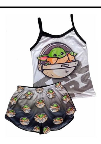 Pijama De Dama, Bebe Yoda Short Y Blusa