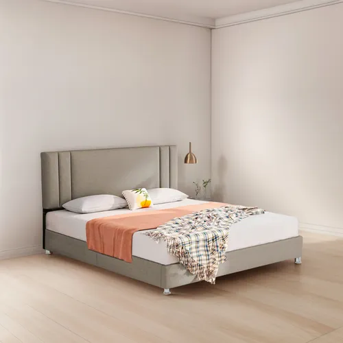 Combo Cama Doble Con Colchon Lupe Taupe