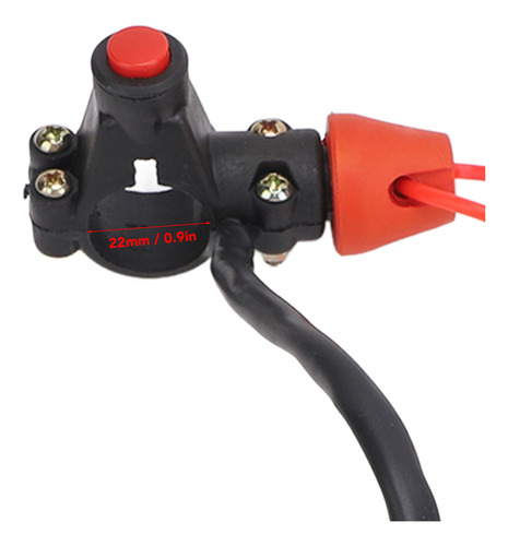 Interruptor De Parada Y Apagado Universal 22mm 2 Pines Rojo