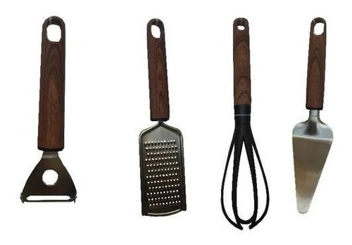 Set Utensilios De Cocina Mainstays Mango Madera. 6 Piezas. 