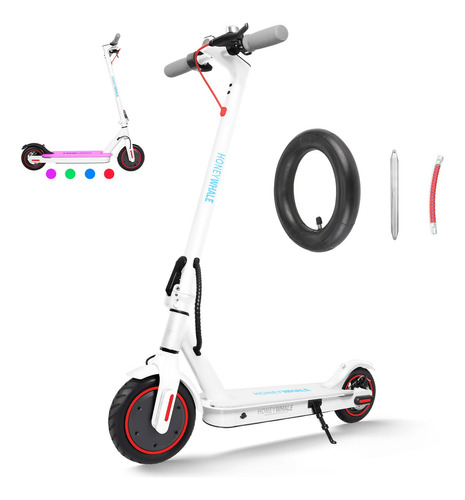 Scooter Eléctrico Patín S2-V2 32km/h 500w Adultos Plegable Base Con Iluminación Led De 4 Colores Con Pantalla Lcd Monopatin Electrico Motos Electricas Honey Whale Color Blanco