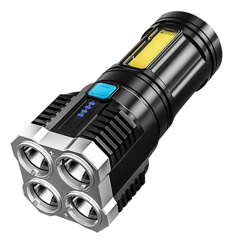 Linterna C Quad Core Con Carga Usb Multifuncional Cob 1009