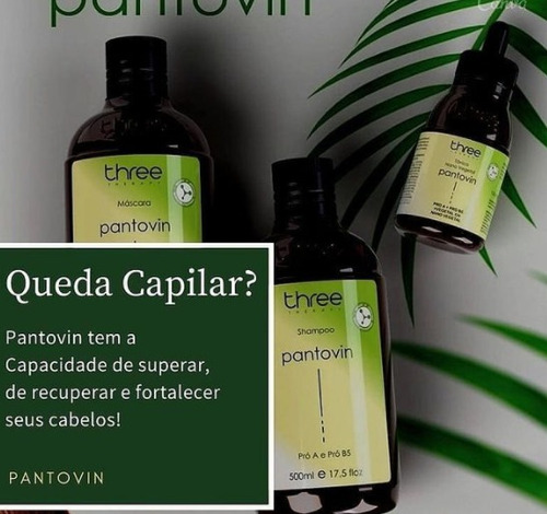 Shampoo Pantovin 500ml Pró A E Pró B5 Three Therapy 2 Unid