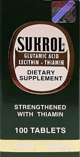 Sukrol Dietary Supplement 100 Tabs Fortalecido Con Tiamina