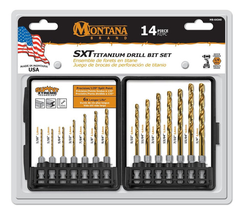 Set De 14 Mechas Titanio Enc Hexagonal Usa Montana Mb-64340