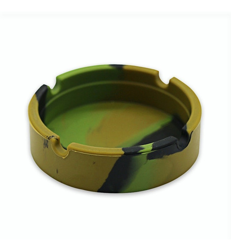 Cenicero De Silicona Redondo Camuflaje En Varios Colores