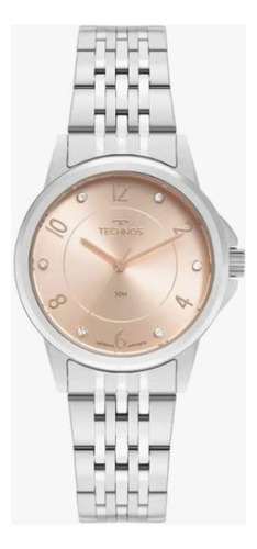 Relogio Technos Feminino Prata Rosa Aço Inox 2035mxd/1t