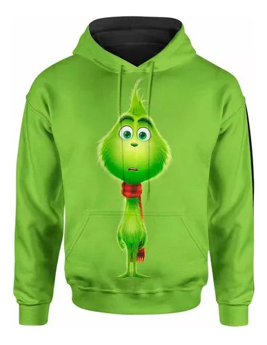 Sudadera Sublimada El Grinch Niño Bufanda Dibujo Animado